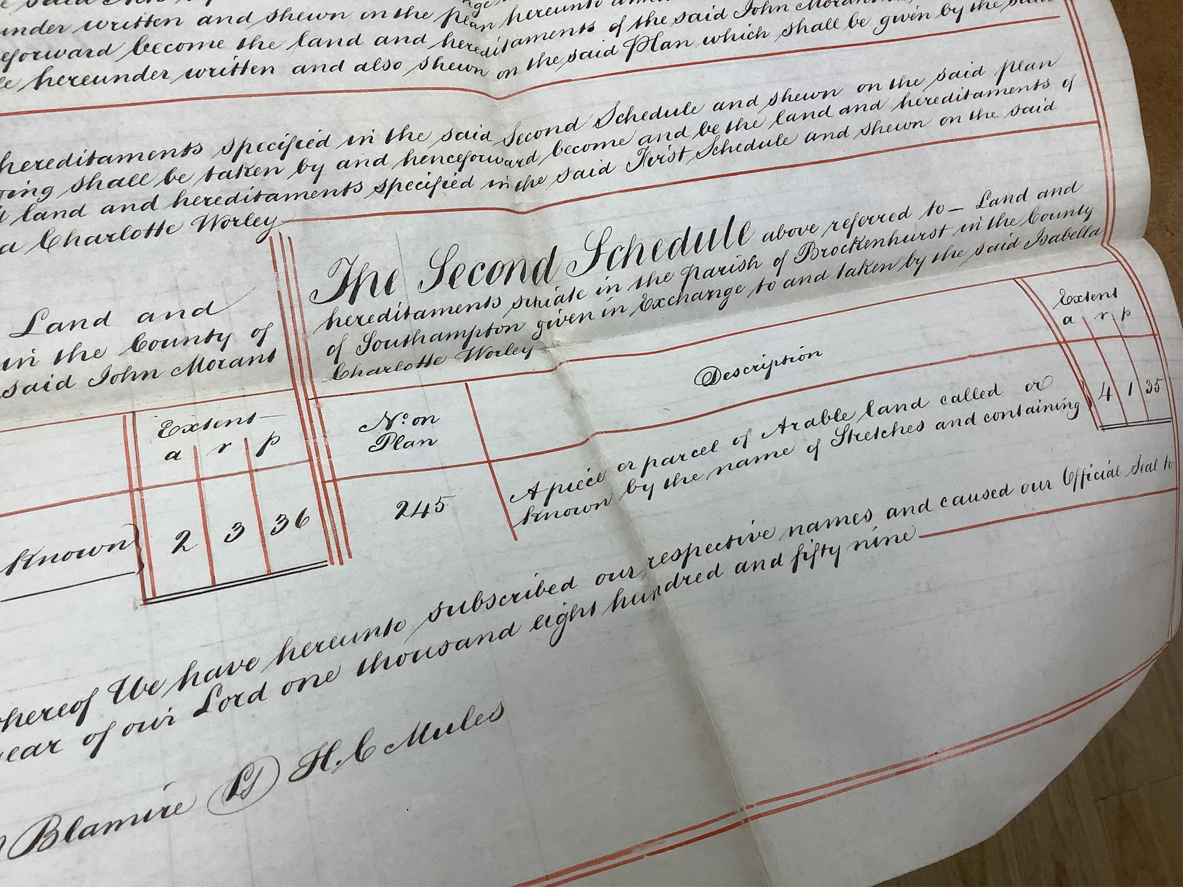 Hampshire Documents - 18th and 19th cents., mostly ms. on parchment and paper; Brockenhurst, Ringwood and New Forest Villages; (approx. 20 items)